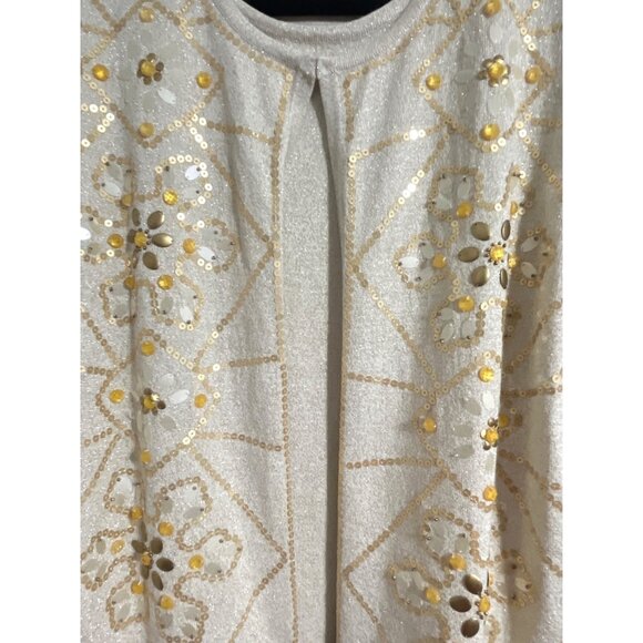 Alfred Dunner Champagne Embellished Open Front Cardigan Size L NWT - Picture 12 of 15